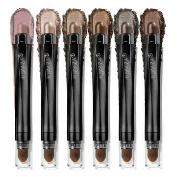 6 PCS Metallic Eyeshadow Sticks in Neutral & Brown