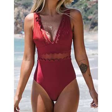 Stylish CUPSHE One Piece V Neck Swimsuit for Women
