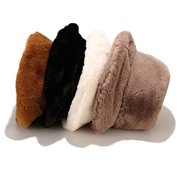 Elegant Warm Faux Fur Bucket Hat for Winter