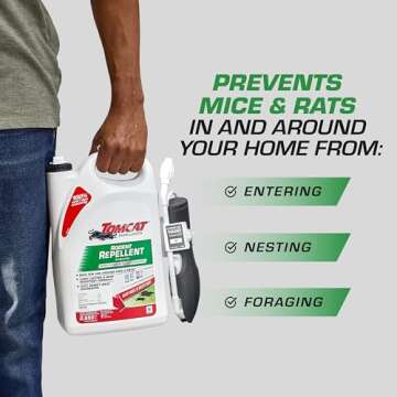 Tomcat Repellents Rodent Repellent Ready-to-Use, For Indoor and Outdoor Mouse and Rat Prevention with Peppermint, Cinnamon and Garlic Essential Oils, 1 gal.