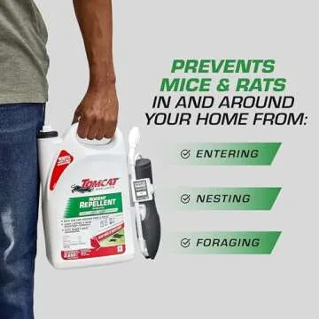 Tomcat Repellents Rodent Repellent Ready-to-Use, For Indoor and Outdoor Mouse and Rat Prevention with Peppermint, Cinnamon and Garlic Essential Oils, 1 gal.