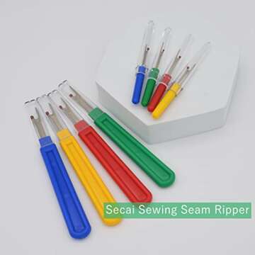 Sewing Seam Ripper Tools 10Pcs,Secai 4 Big and 4 Small Seam Rippers with 2 Scissors for Crafting Sewing