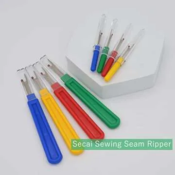 Sewing Seam Ripper Tools 10Pcs,Secai 4 Big and 4 Small Seam Rippers with 2 Scissors for Crafting Sewing