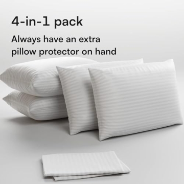 King Size Pillow Protectors Set of 4 - Dust & Stain Resistant