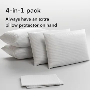 King Size Pillow Protectors Set of 4 - Dust & Stain Resistant