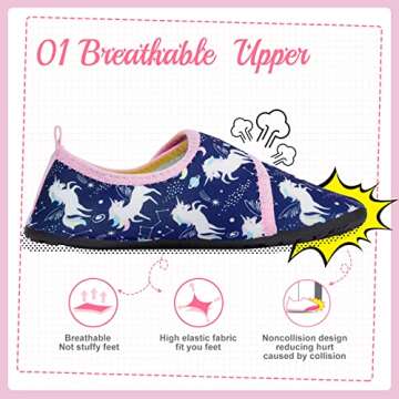 HIITAVE Water Shoes for Kids Quick Dry Barefoot Beach Aqua Pool Non-Slip Socks for Girs Boys Toddler...