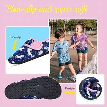HIITAVE Water Shoes for Kids Quick Dry Barefoot Beach Aqua Pool Non-Slip Socks for Girs Boys Toddler TP Purple/Unicorn 9-10 M US Toddler