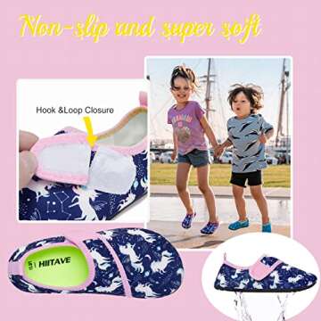 HIITAVE Water Shoes for Kids Quick Dry Barefoot Beach Aqua Pool Non-Slip Socks for Girs Boys Toddler TP Purple/Unicorn 9-10 M US Toddler