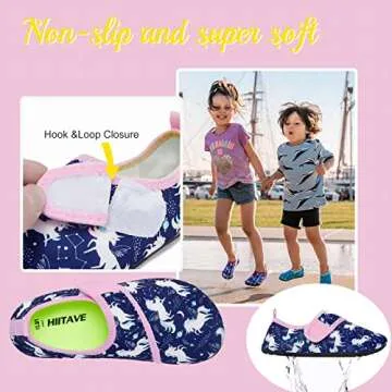 HIITAVE Water Shoes for Kids Quick Dry Barefoot Beach Aqua Pool Non-Slip Socks for Girs Boys Toddler TP Purple/Unicorn 9-10 M US Toddler