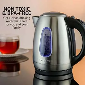 Ovente 1.7L Electric Kettle Fast Boil Stainless Steel