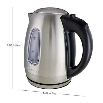 Ovente 1.7L Electric Kettle Fast Boil Stainless Steel