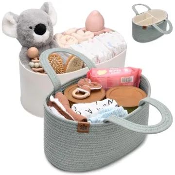 PeraBella Portable Diaper Caddy - Perfect Baby Shower Gift and Nursery Essential