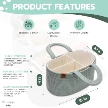 Stylish PeraBella Baby Diaper Caddy Organizer for New Parents