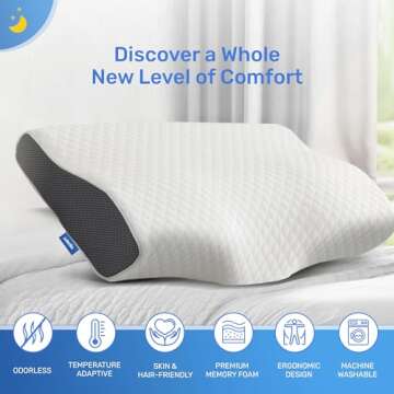 Derila King Size Ergonomic Memory Foam Neck Pillow