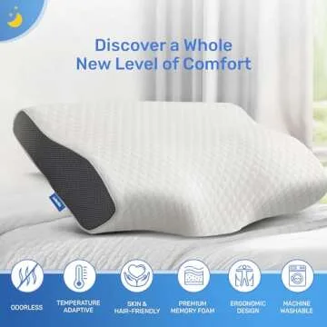Derila King Size Ergonomic Memory Foam Neck Pillow