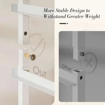 TidyStash Makeup Organizer Cart with Drawers, Rolling Bathroom Organizers and Storage- Versatile Skincare Perfume Storage Vanity Organizer, Natural Wood and White Iron