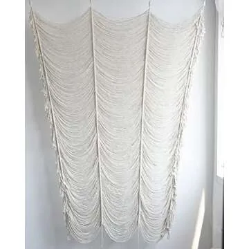 Macrame Curtain Boho Curtain Doorway Window Wall Decor Fiber Yarn Art Craftsmanship Bedroom Headboard Décor,59" W x 75" H