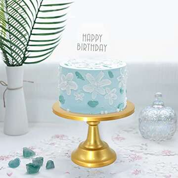 ATRDTO Set of 3 Pieces Cake Stands Iron Cake Holder Dessert Display Plate Serving Tray for Baby Shower Wedding Birthday Party (Gold)