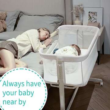 AMKE Baby Bassinets - Safe Co-Sleeping Portable Bassinet with Adjustable Height