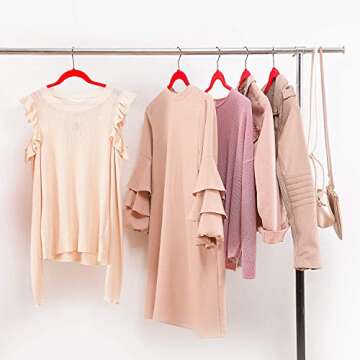 DLD Velvet Hangers Non Slip Velvet Suit Hangers 50 Pack Space Saving Velvet Clothes Hanger Premium Velvet Non Slip Hanger Ultra Thin Adult Hanger for Coats, Suit
