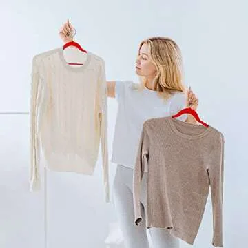 DLD Velvet Hangers Non Slip Velvet Suit Hangers 50 Pack Space Saving Velvet Clothes Hanger Premium Velvet Non Slip Hanger Ultra Thin Adult Hanger for Coats, Suit