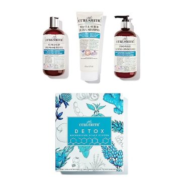 Curlsmith Detox Kit: Vegan Microbiome Scalp Care for All Hair Types (2 x 12 fl oz, 1 x 8 fl oz)