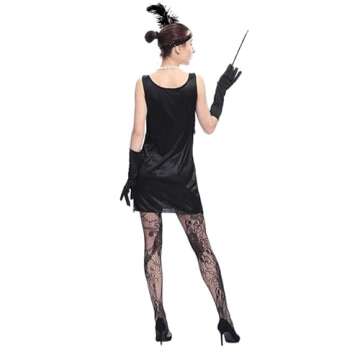 Leadtex Women's 1920s Fringed Flapper Costume with Feather Headband,Beaded Necklace …
