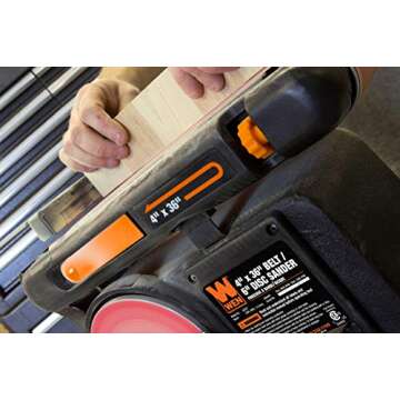 WEN Benchtop Belt and Disc Sander with 4 x 36 in. Belt, 6 in. Disc and Cast Iron Base (6502T)