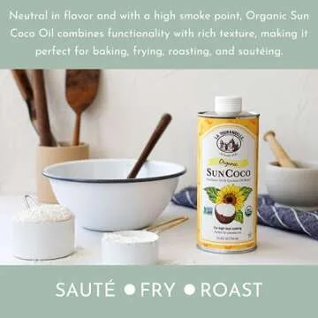 La Tourangelle, Organic Sun Coco Oil, Unique Blend of Organic High-Oleic Sunflower Oil and Organic Refined Coconut Oil, Heat Heat Cooking and DIY Beauty, 25.4 fl oz