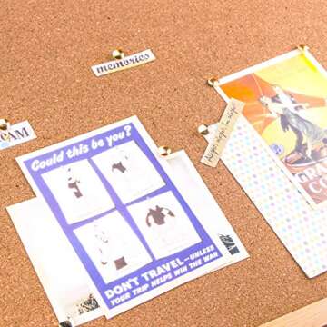 Yalis Thumb Tacks 300-count, Rose Gold Tacks 3/8-inch Steel Roundness Push Pins Office Tacks for Corkboard (Rose Gold)