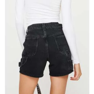 KMBANGI Y2K Women High Waisted Carpenter Denim Shorts