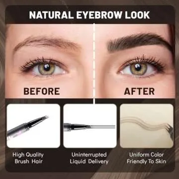 UNICOS Eyebrow Pen, 2-In-1 Eye Brow Makeup, Eyebrow Pencil with a Micro-Fork Tip Applicator, Waterproof&Smudge Proof, Natural Brow Brush, Last All-Day, Vegan&Cruelty-Free, Valentine's Gift for Her