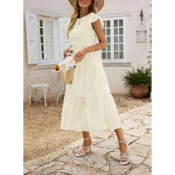 Stylish Summer Boho Dress with Ruffle Sleeves