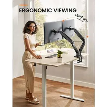 ErGear Dual Monitor Stand for 13 to 35 inches Screens, Max 26.4lbs Capacity Each, Heavy Duty Ultrawide Monitor Arm with USB Ports, Height Adjustable Monitor Desk Mount, VESA 75x75mm or 100x100mm
