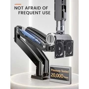 ErGear Dual Monitor Stand for 13 to 35 inches Screens, Max 26.4lbs Capacity Each, Heavy Duty Ultrawide Monitor Arm with USB Ports, Height Adjustable Monitor Desk Mount, VESA 75x75mm or 100x100mm