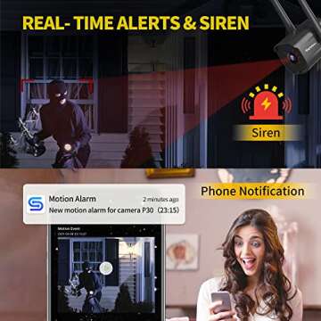 Septekon 2K Home Security Cameras 4 Pack, 2.4G Wired WiFi Security Camera Outdoor with Night Vision,...