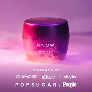 KNOW Beauty Glacial Bay Clay Mask with Canadian Colloidal Clay - Remove Impurities, Tighten Pores, Improve Radiance, Gentle and Hydrating for Acne and Oily Skin - With Lactic Acid and Giant Sea Kelp
