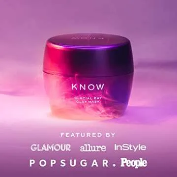 KNOW Beauty Glacial Bay Clay Mask with Canadian Colloidal Clay - Remove Impurities, Tighten Pores, Improve Radiance, Gentle and Hydrating for Acne and Oily Skin - With Lactic Acid and Giant Sea Kelp