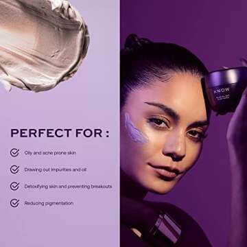 KNOW Beauty Glacial Bay Clay Mask with Canadian Colloidal Clay - Remove Impurities, Tighten Pores, Improve Radiance, Gentle and Hydrating for Acne and Oily Skin - With Lactic Acid and Giant Sea Kelp