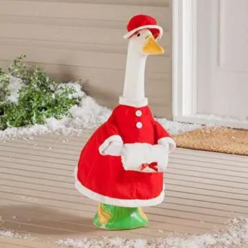 Festive Mrs. Claus Goose Outfit for Holiday Decor