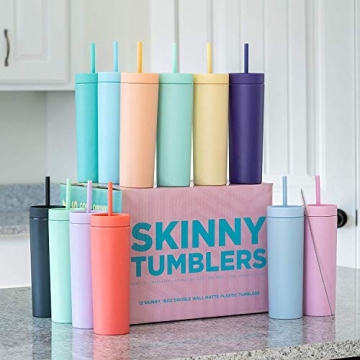 Stylish Strata Skinny Tumblers in 12 Colors for Everyone