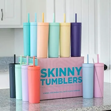 Stylish Strata Skinny Tumblers in 12 Colors for Everyone
