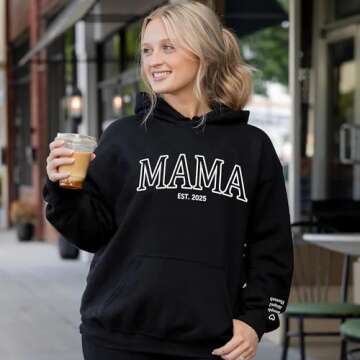 Custom Mama Sweatshirt with Kids Names - Perfect Gift