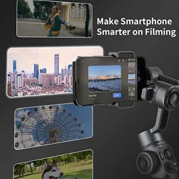ZHIYUN Smooth 5 3-Axis Handheld Gimbal Stabilizer with Dual-Side Magnetic Lights for iPhone Smartphone Android Cell Phone - Portable Stabilizer for Vlogging, YouTube, Tiktok, Live Video