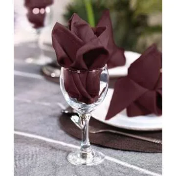 Utopia Home Burgundy Cloth Napkins (12 Pack, 20x20 Inches), Ideal Dinner Napkins for Party, Wedding and Lunch/Dinner