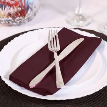 Utopia Home Burgundy Cloth Napkins (12 Pack, 20x20 Inches), Ideal Dinner Napkins for Party, Wedding and Lunch/Dinner