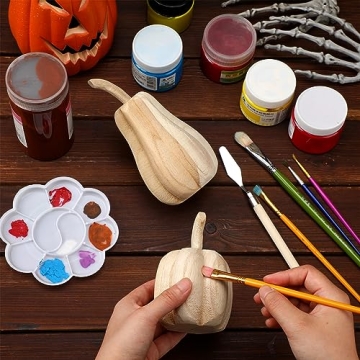 Rustic Hand-Carved Wood Pumpkins Farmhouse Decor Thanksgiving Halloween