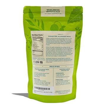 Worldwide Botanicals Organic Roasted Almond Meal - Golden Roast to Enhance Flavor of Baked Goods. Not a Bland Flour, Our Meal Brings Delicious Nuttiness to Gluten Free, Vegan and Paleo Dishes! 1 Pound