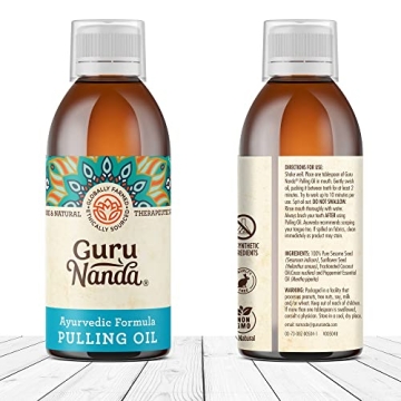 GuruNanda Original Oil Pulling with Tongue Scraper for Gum Health
