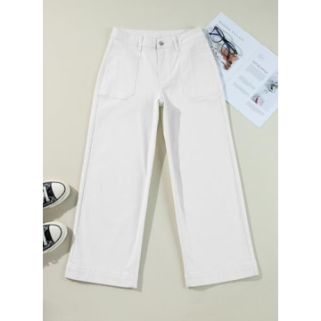 EVALESS High Waisted Wide Leg Stretch Jeans for Women